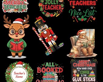 Paquete de imágenes PNG navideñas para maestros / Diseños de imágenes prediseñadas festivas (descarga digital)