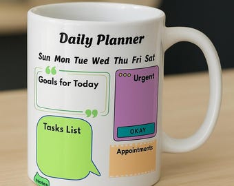 Planificador diario imprimible en PDF / Página de planificador colorida y bonita / Plantilla de productividad / Lista de tareas, objetivos, tareas y citas / Descarga instantánea