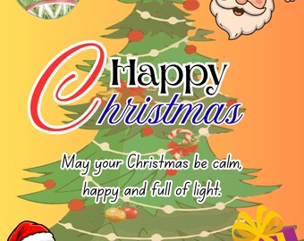 Plantilla de tarjeta navideña moderna para Canva / Saludo festivo editable / Tarjeta festiva imprimible / Descarga digital