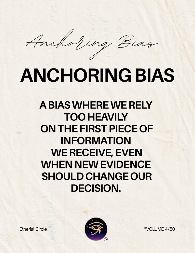 Anchoring Bias – Cognitive Bias Printable PDF (neutral Beige Psychology ...