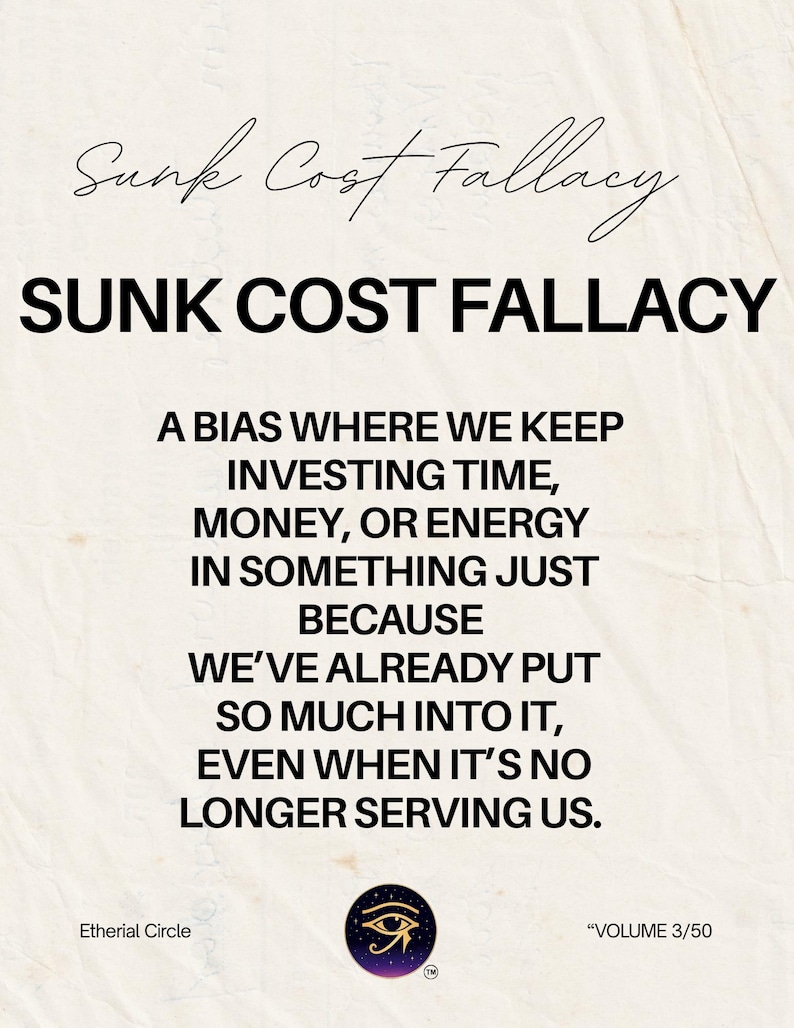 Sunk Cost Fallacy – Cognitive Bias Printable PDF, Neutral Beige ...