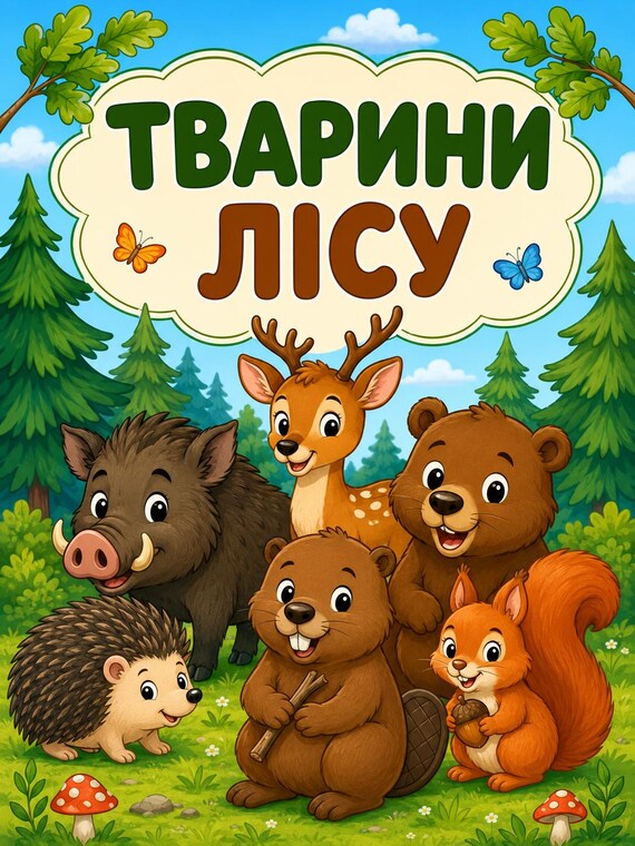 Замальовка Лісові звірі | 11 Printable A4 Coloring Pages