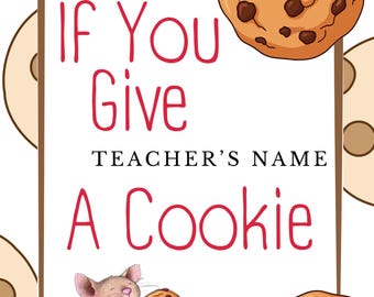 Male Teacher Appreciation Printable | If You Give a Teacher a Cookie Book | Thank You | End of Year Gift