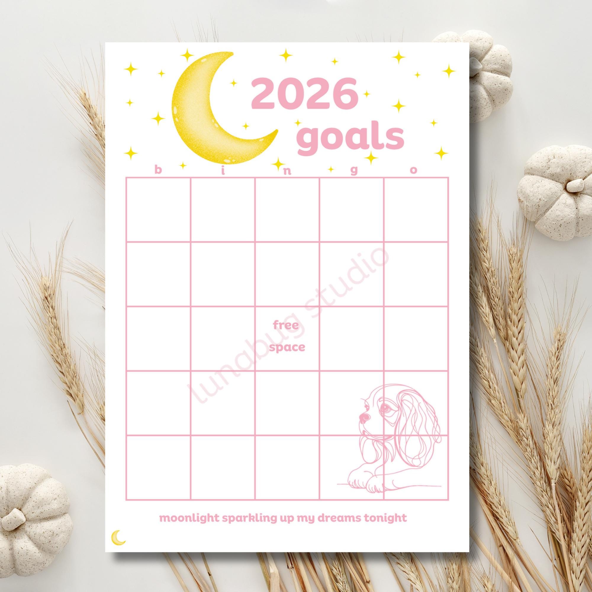 2026 Goals Bingo Board | Printable Goal Tracker | Digital Vision Board ...