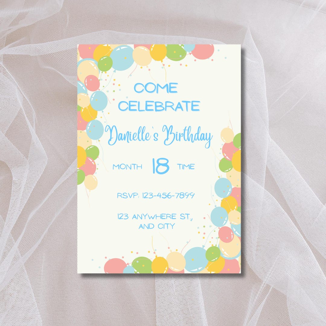 Birthday Party Invitation | Personalized | Digital Invite | Custom ...