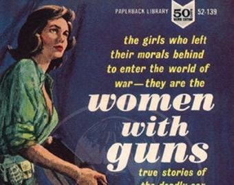 Women with Guns - 10x17 Giclée Canvas Print of a Vintage Pulp Paperback Cover