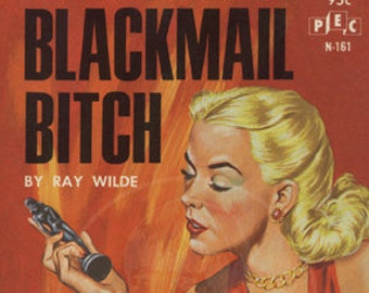 Blackmail Bitch - 10 x 17 Giclée Canvas Print of a Vintage Pulp Paperback Cover