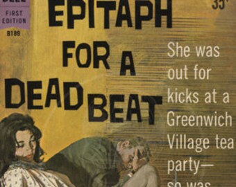 Epitaph for a Deadbeat - 10x15 Giclée Canvas Print of Vintage Pulp Paperback