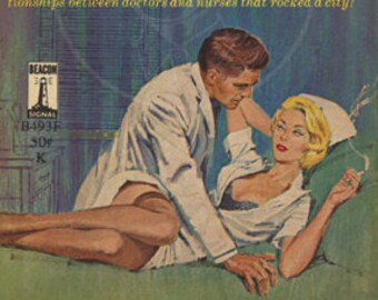 Bachelor Nurse - 10x16 Giclée Canvas Print of Vintage Pulp Paperback