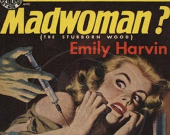 Madwoman - 10x15 Giclée Canvas Print of a Vintage Pulp Paperback Cover