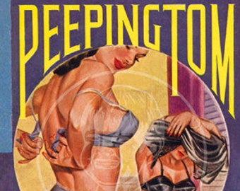 Peeping Tom - 10x15 Giclée Canvas Print of a Vintage Pulp Paperback Cover