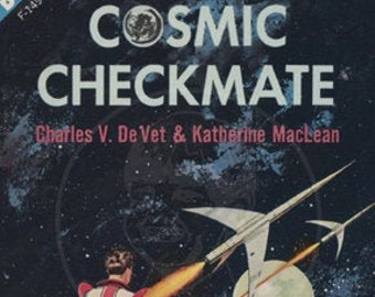 Cosmic Checkmate  - 10x15 Giclée Canvas Print of a Vintage Pulp Paperback Cover