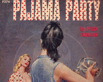 Pyjama Party - 10x17 Giclée Canvas Impression d’une couverture de poche de pâte vintage