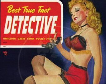 Best True Fact Detective (Jul 48) - 10x13 Giclée Canvas Print of Vintage Pulp Magazine