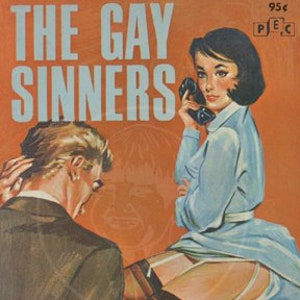 The Gay Sinners 10x17 Giclée Canvas Print of a Vintage Pulp Paperback Cover image 1