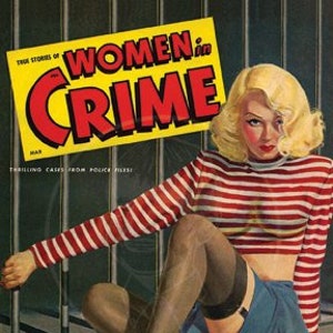 Women in Crime (March 1948) - 10x14 Giclée Canvas Print of Vintage Pulp Detective Magazine