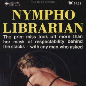 Nimfomanka bibliotekarz-10 x 17 Giclée druk na płótnie Vintage Pulp w miękkiej oprawie