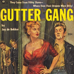 Gutter Gang - 10 x 16 Giclée Leinwand Druck von einem Vintage Zellstoff Taschenbuch Abdeckung