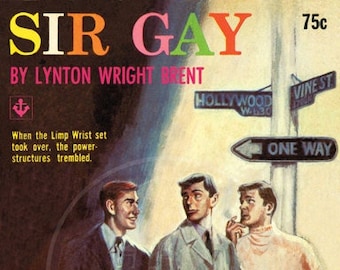 Sir Gay - 10 x 16 Giclée Canvas Print of Vintage Gay Pulp Paperback