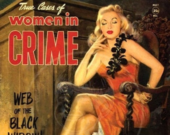 Women in Crime (May 52) - 10x13 Giclée Canvas Print of Vintage Pulp Detective Magazine