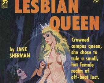 Lesbian Queen - 10x15 Giclée Canvas Print of a Vintage Pulp Paperback Cover