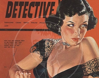 Best True Fact Detective (Jun 48) - 10x13 Giclée Canvas Print of a Vintage Pulp Detective Magazine Cover