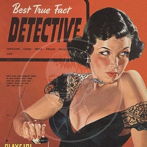 Best True Fact Detective (Jun 48) - 10x13 Giclée Canvas Print of a Vintage Pulp Detective Magazine Cover