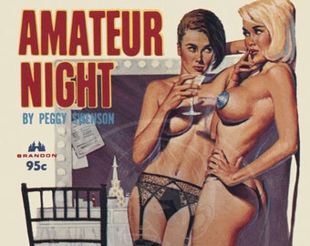 Amateur Night - 10x16 Giclée Canvas Print of a Vintage Pulp Paperback Cover