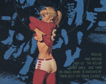 Roller Derby Girl - 10x16 Giclée Canvas Print of a Vintage Pulp Paperback Cover