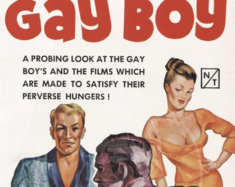 Gay Boy - 10 x 16 Giclée Canvas Print of a Vintage Gay Pulp Paperback Cover