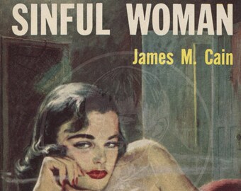 Sinful Woman - 10x15 Giclée Canvas Print of a Vintage Pulp Paperback Cover