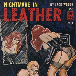 Alptraum in Leder - 10x16 Giclée Leinwand Druck eines Vintage Pulp Paperback Covers