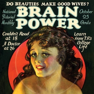 Brain Power (Oct 21) - 10x13 Giclée Canvas Print of a Vintage Magazine Cover