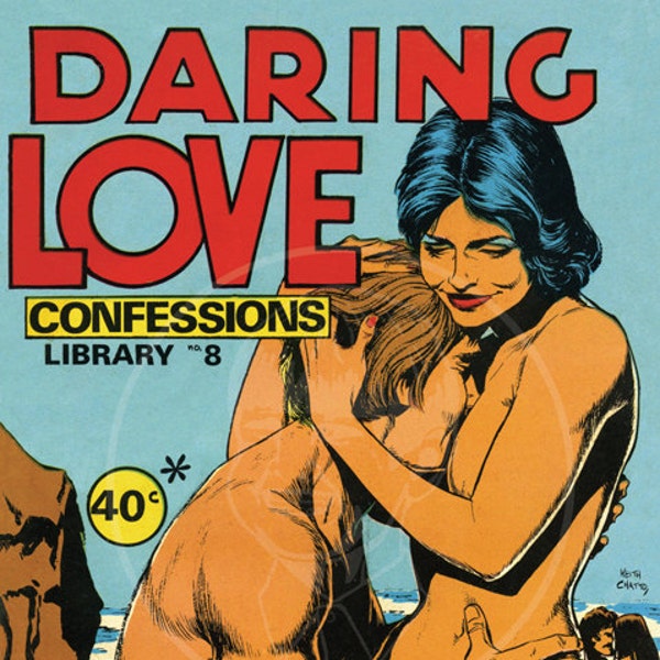 Daring Love Confessions - 10x14 Giclée Canvas Print of a Vintage Comic Book Cover