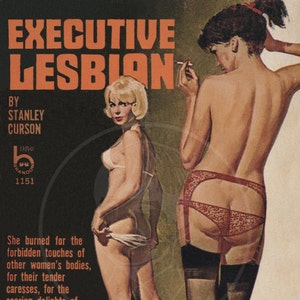 Executive Lesbian - 10x16 Giclée Canvas Print of a Vintage Pulp Paperback Cover