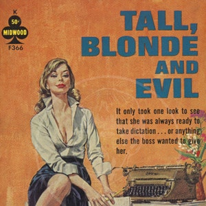 Tall Blonde and Evil - 10x17 Giclée Canvas Print of a Vintage Pulp Paperback Cover