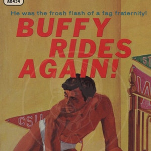 Buffy Rides Wieder - 10 x 17 Giclée Leinwand Druck eines Vintage Gay Pulp Paperback Covers