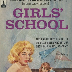 Girls School - 10x17 Giclée Canvas Print of a Vintage Pulp Paperback Cover