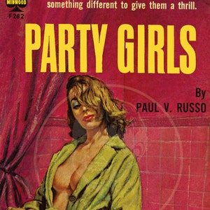 Partij Girls - 10 x 17 Giclée Canvas Print van een Vintage lesbische Pulp Paperback Cover