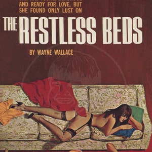 The Restless Beds - 10x16 Giclée Canvas Print of a Vintage Pulp Paperback Cover