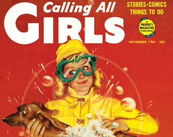 Calling all Girls (Nov 1961) - 10 x 14 Giclée Canvas Print von Vintage Kinderzeitschrift