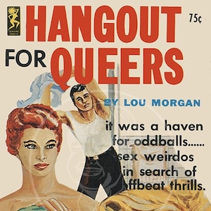 Hangout for Queers - 10x15 Giclée Canvas Print of Gay Pulp Paperback