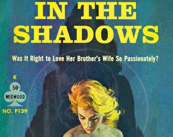 In the Shadows - 10x17 Giclée Canvas Print of a Vintage Pulp Paperback