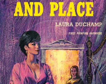 The Time and Place - 10x17 Giclée Canvas Print of a Vintage Pulp Paperback
