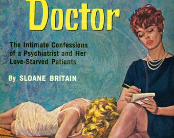 Woman Doctor - 10x17 Giclée Canvas Print of a Vintage Pulp Paperback