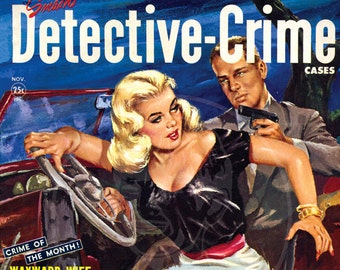 Smash Detective Crime Cases (Nov 50) - 10x13 Giclée Canvas Print of a Vintage Pulp Detective Magazine Cover