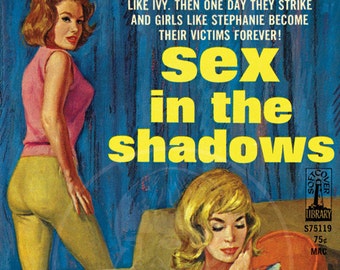 Sex in the Shadows - 10x17 Giclée Canvas Print of a Vintage Pulp Paperback