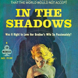 In the Shadows - 10x17 Giclée Canvas Print of a Vintage Pulp Paperback