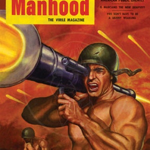 American Manhood (feb 53) - 10x13 Giclée Canvas Print of Vintage Pulp ...