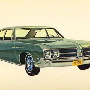 1968 Buick Le Sabre - 10 x 16 toile Giclée Print de publicité Vintage carte postale